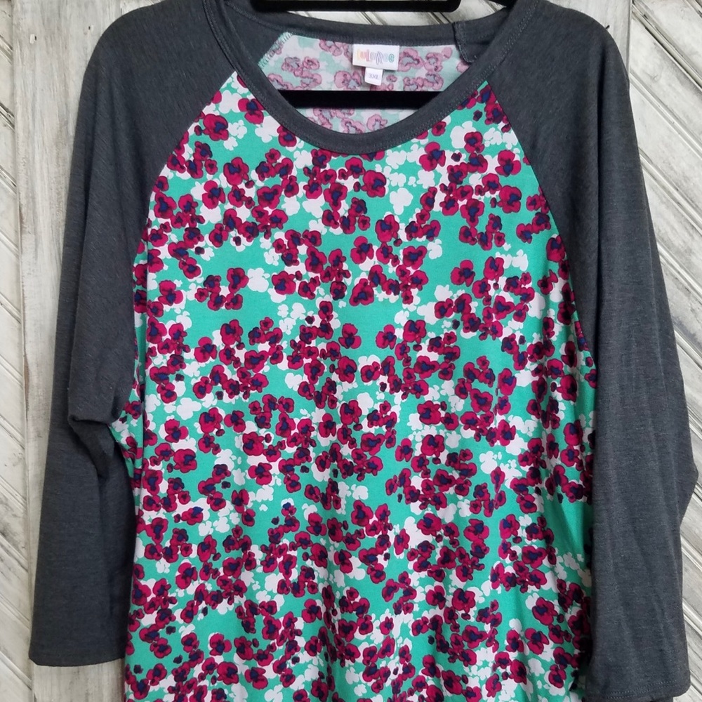 Plus size Raglan print/solid Tee